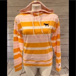 VS PINK Campus Cowl Neck Hoodie Tee